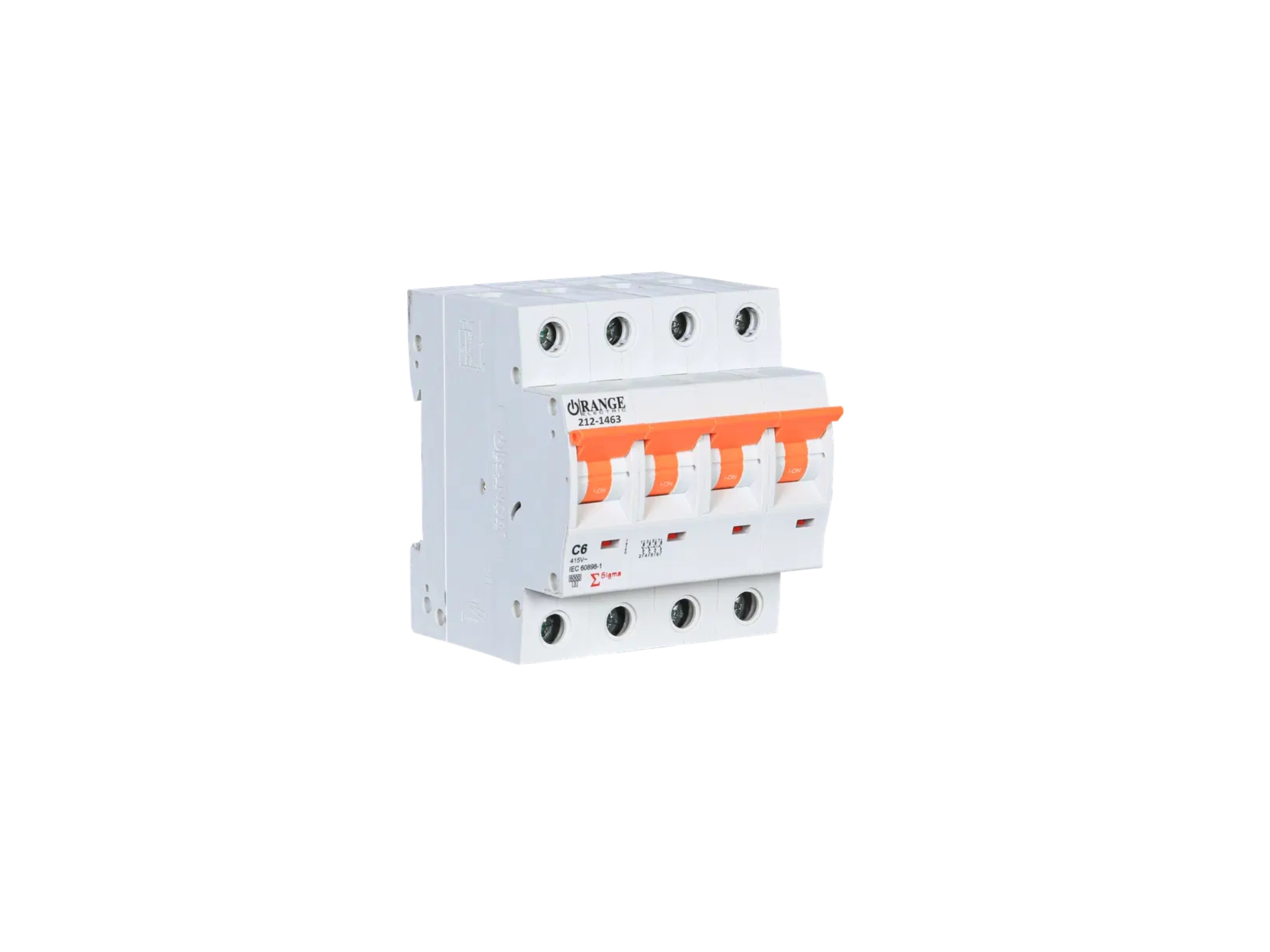 MCB 4POLE 6A 6KA SIGMA ORANGE
